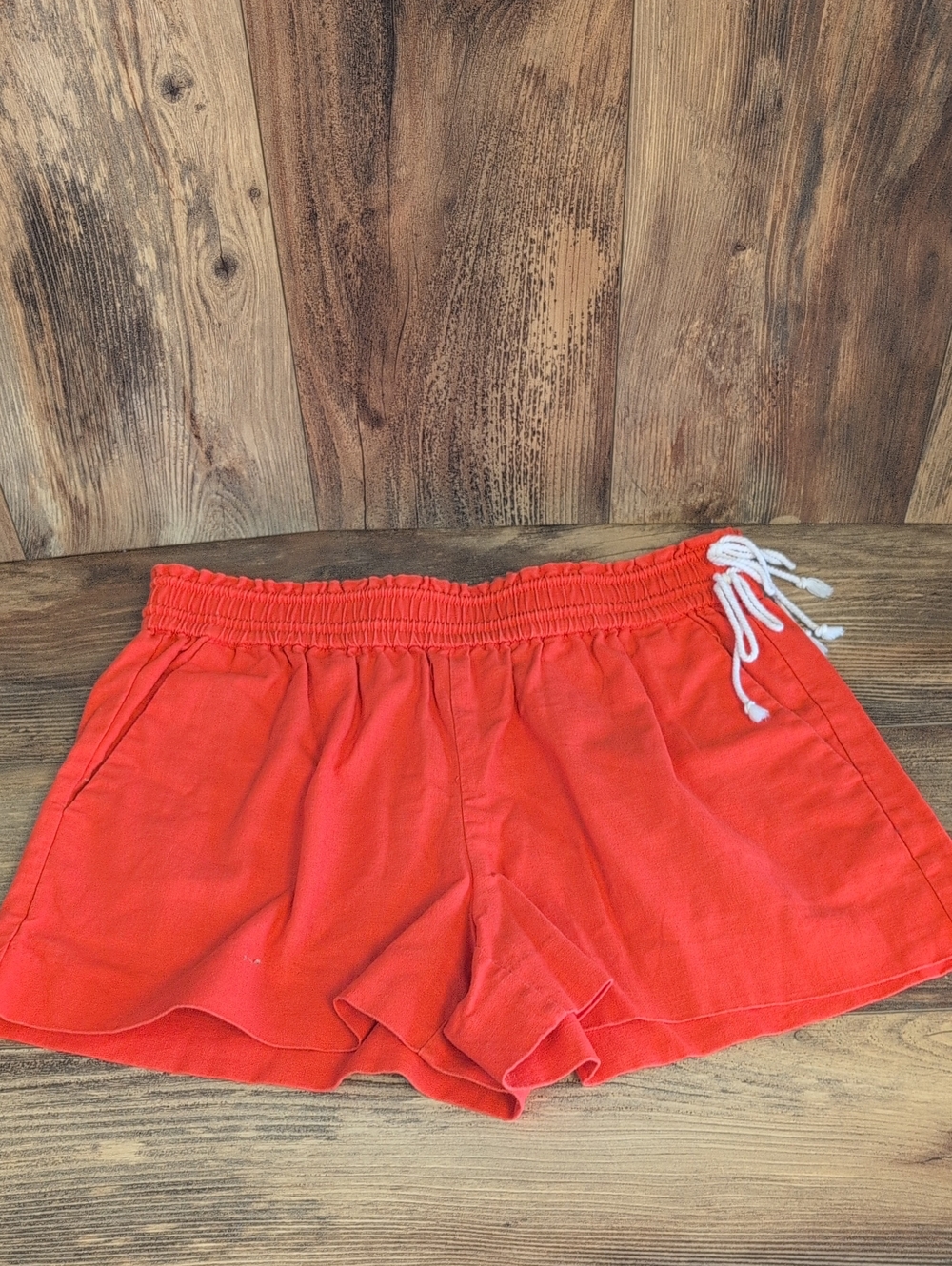 J. Crew Red Drawstring Athletic High Waist Shorts S 845A
